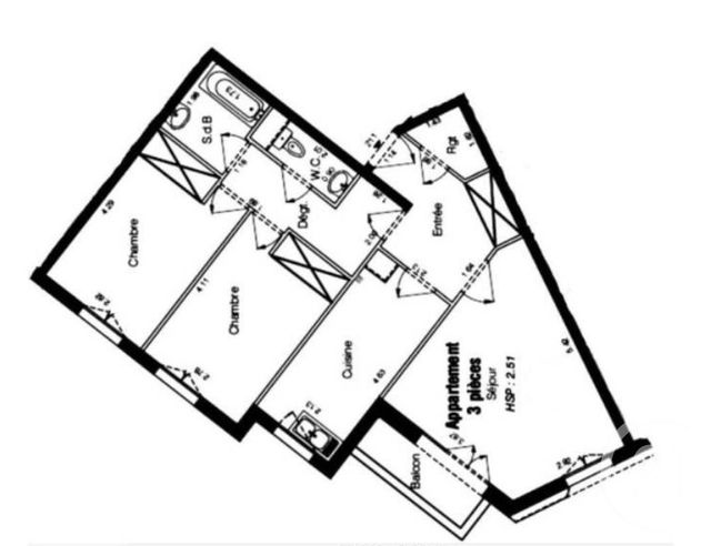 Appartement F3 à vendre - 3 pièces - 70.2 m2 - LE KREMLIN BICETRE - 94 - ILE-DE-FRANCE - Century 21 K.B. Immobilier