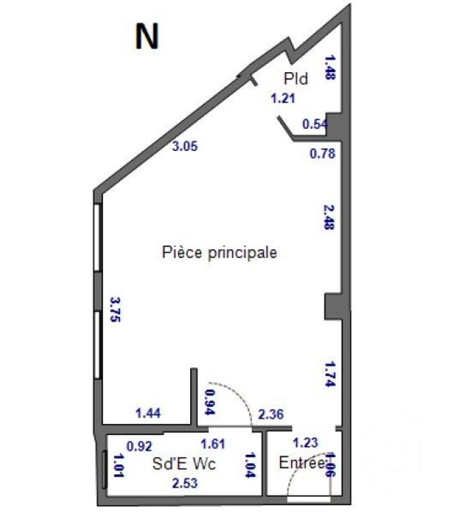 Appartement Studio à vendre - 1 pièce - 24.2 m2 - PARIS - 75013 - ILE-DE-FRANCE - Century 21 K.B. Immobilier