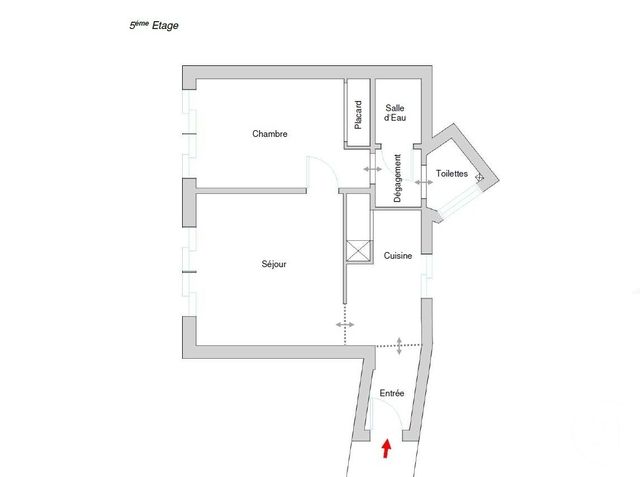 Appartement F2 à vendre - 2 pièces - 34.28 m2 - GENTILLY - 94 - ILE-DE-FRANCE - Century 21 K.B. Immobilier