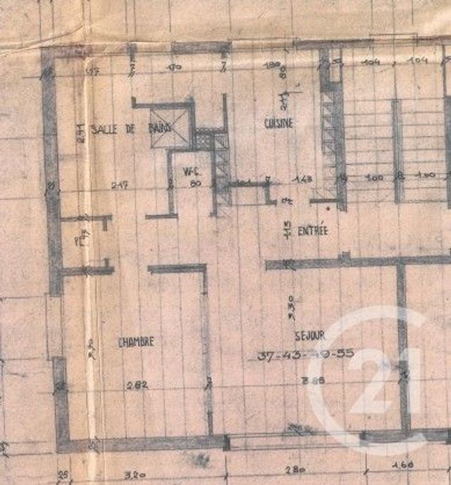 Appartement F2 à vendre - 2 pièces - 42.6 m2 - PARIS - 75013 - ILE-DE-FRANCE - Century 21 K.B. Immobilier