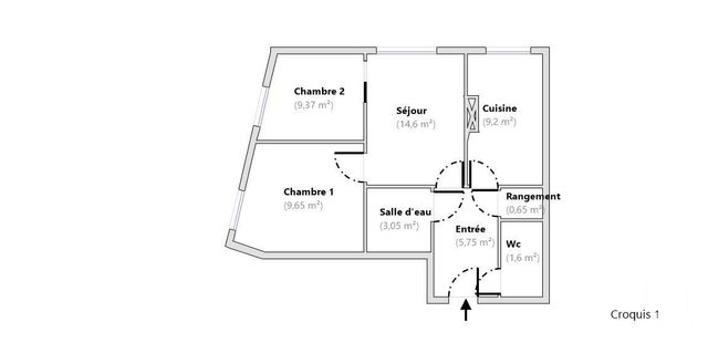 Appartement F3 à louer - 3 pièces - 53.87 m2 - LE KREMLIN BICETRE - 94 - ILE-DE-FRANCE - Century 21 K.B. Immobilier